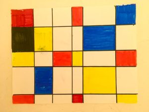 Art mirroring Famous Artists. Sample of Piet Mondrian
